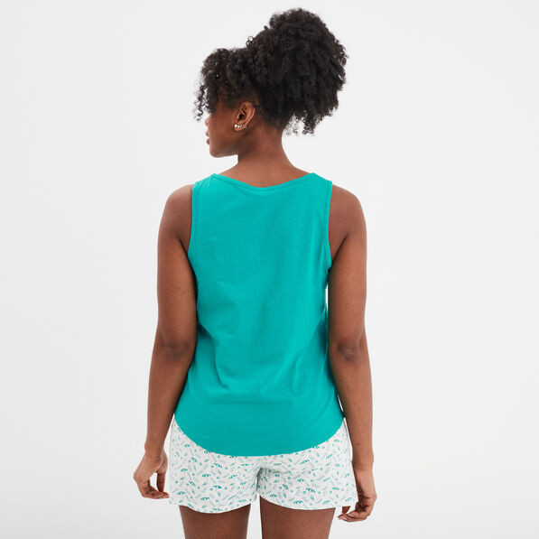 Ensemble pyjama 2 pièces vert foncé femme