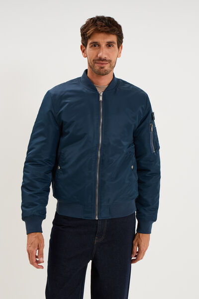 Blouson bomber d&eacute;perlant Liberto bleu marine homme
