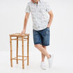 Bermuda en jean droit coton denim stone homme