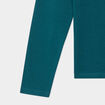 T-shirt coton manches longues à fronces vert canard fille