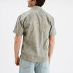 Chemise en coton manches courtes vert kaki homme
