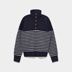 Pull col camionneur manches longues bleu marine femme