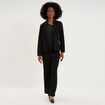 Blazer poches zipp&eacute;es manches longues noir femme