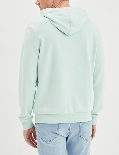Sweat molleton à capuche hoodie vert pastel homme