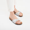 Mules gris argent femme
