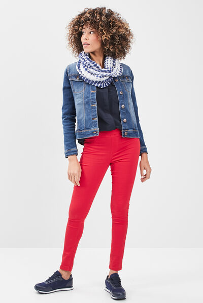 Veste droite en jean denim stone femme