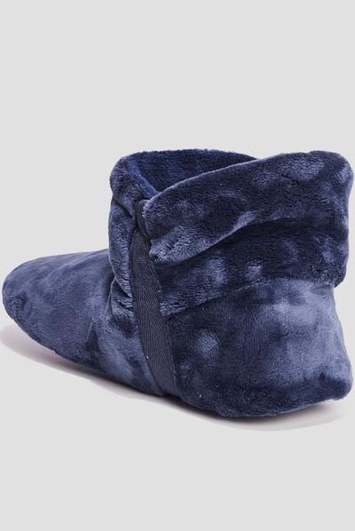 Chaussons bottines aspect velours gris homme