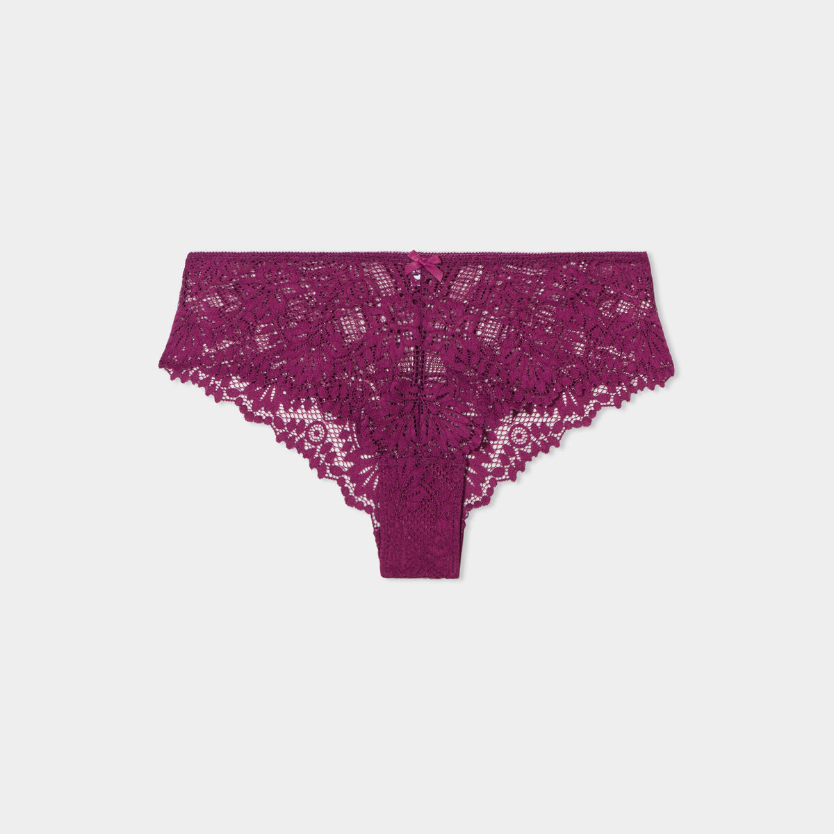 Shorty en dentelle rouge femme