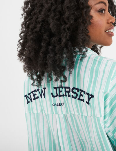 Chemise oversize manches longues Creeks vert menthe femme
