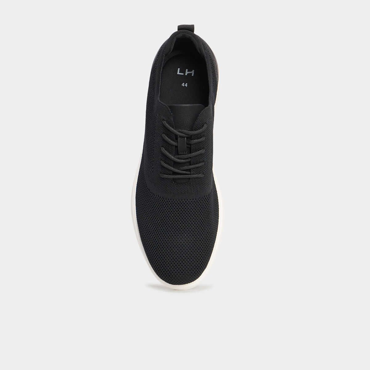 Derbies &agrave; lacets effet tricot noir homme