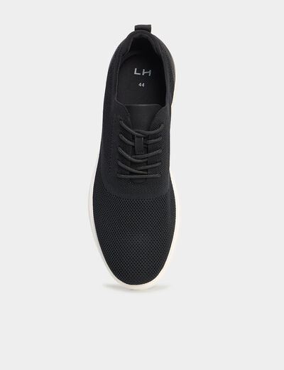 Derbies à lacets effet tricot noir homme