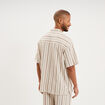 Chemise droite col cubain coton beige homme