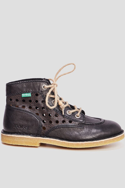 Bottines en cuir Kickers Kicklegend noir femme