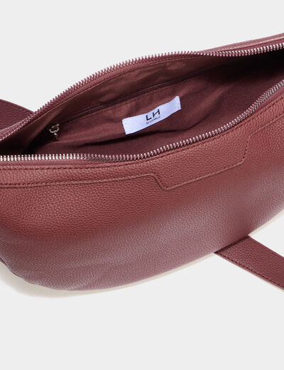 Sac banane zipp&eacute;e bordeaux femme
