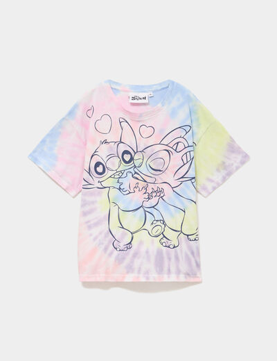 T-shirt manches courtes coton Stitch multicolore fille