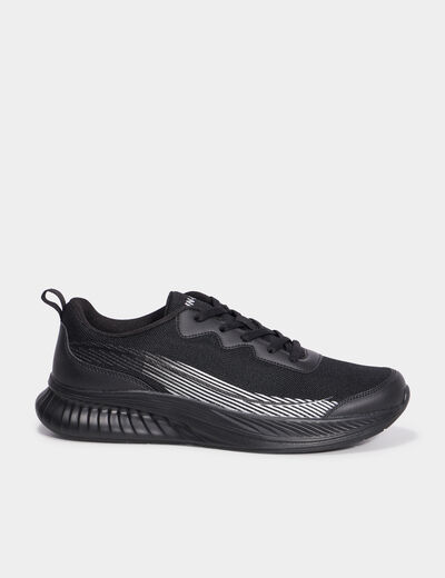 Baskets running à scratchs noir homme