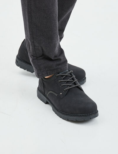Derbies à lacets semelle crantée noir homme