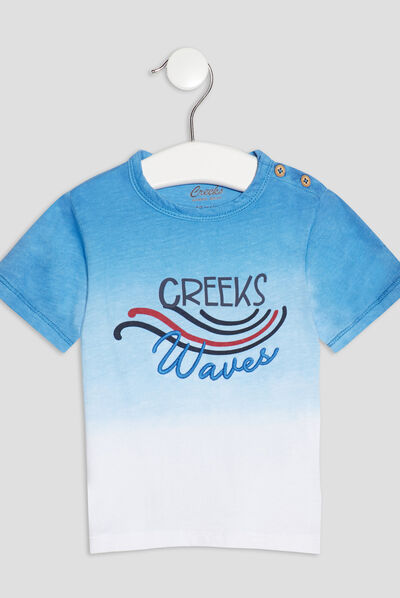 T-shirt manches courtes Creeks bleu bébé garçon