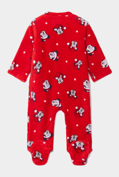 Dors bien manches longues zippé Mickey rouge bébé