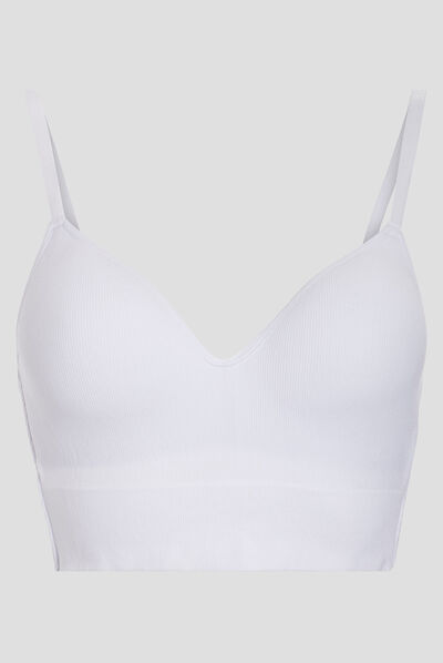 Brassière microfibre à coque blanc femme