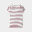 T-shirt rayé manches courtes ecru femme