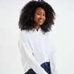 Chemise manches longues en gaze de coton blanc femme