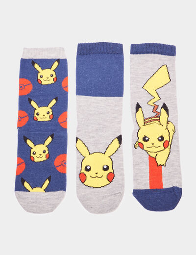 Lot 3 paires chaussettes Pokémon Pikachu multicolore garçon