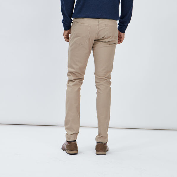 Pantalon droit en coton stretch sable homme