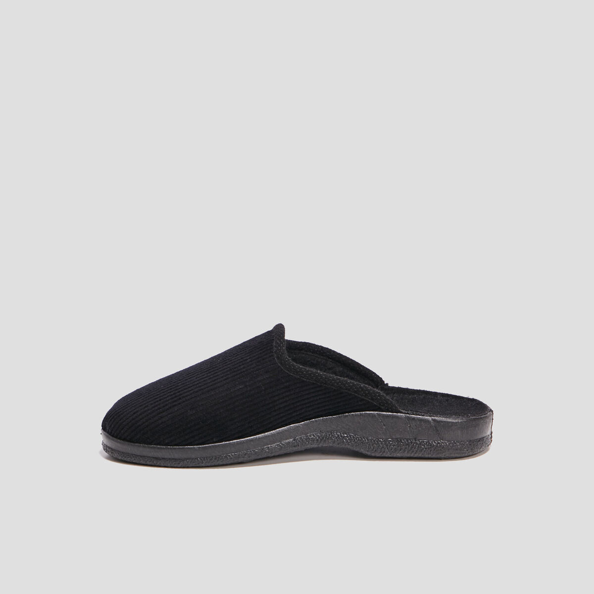 Chaussons mules velours noir homme