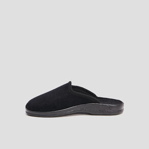 Chaussons mules velours noir homme