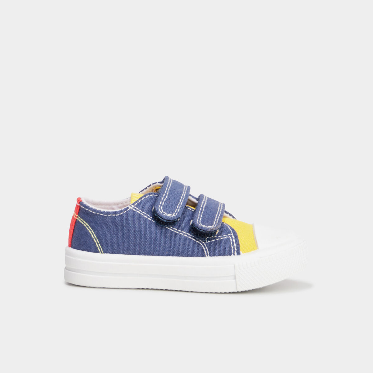 Tennis basses en toile à scratchs bleu marine bébé garçon