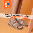 Sandales plates avec scratchs Primaire marron clair garçon