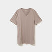 T-shirt manches courtes col tunisien gris homme