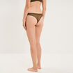 Tanga en dentelle doublure coton vert kaki femme