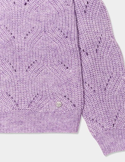 Pull ajouré fils métallisés Creeks mauve fille
