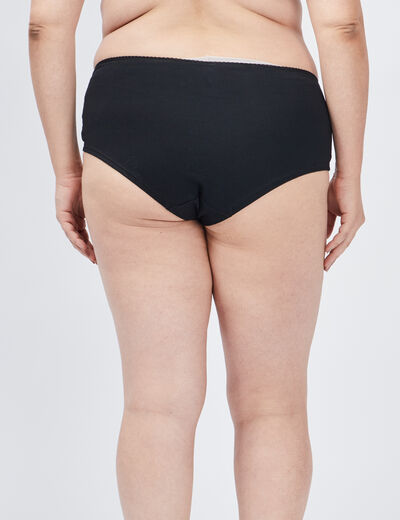 Shorty en coton noir femme grande taille