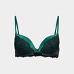 Soutien-gorge dentelle maxi push-up vert foncé femme