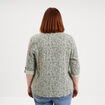 Blouse col tunisien manches 3/4 fluide vert kaki femme grande taille