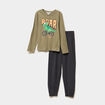 Ensemble pyjama 2 pièces vert kaki garçon