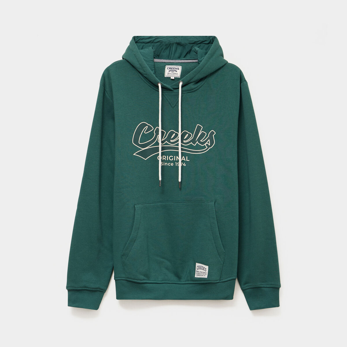 Sweat hoodie 1 poche vert canard homme