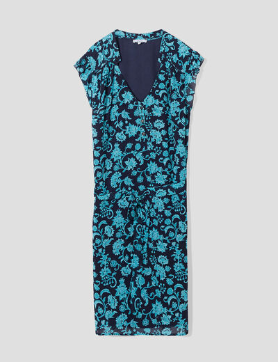 Robe droite sans manches bleu marine femme grande taille