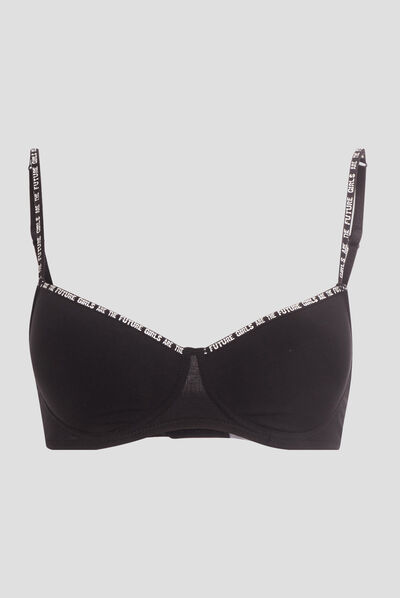 Soutien-gorge balconnet à coque noir femme