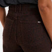 Jean large taille haute coton marron foncé femme