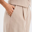 Pantalon large avec pinces beige femme