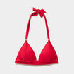 Haut de maillot de bain forme triangle rouge fonc&eacute; femme