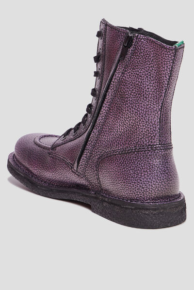 Bottines en cuir Kickers Meetickzip violet femme