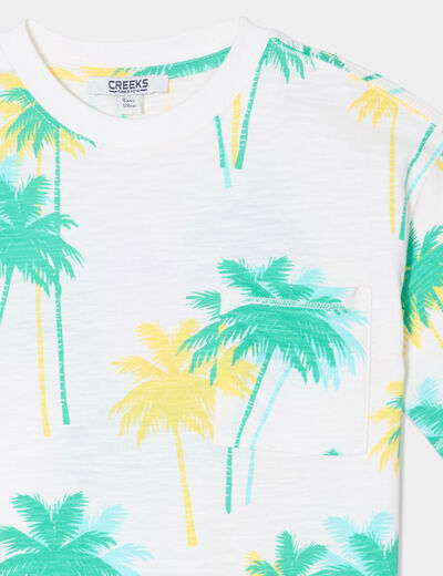 T-shirt manches courtes 1 poche coton blanc garçon
