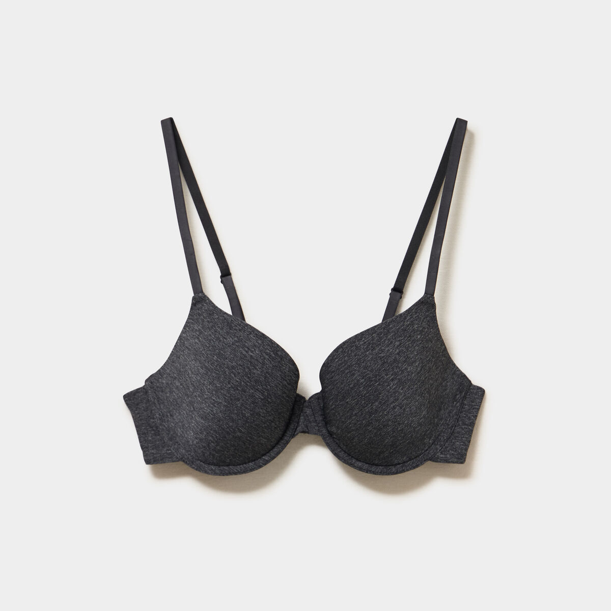 Soutien-gorge corbeille padd&eacute; microfibre gris femme