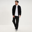 Gilet zipp&eacute; en maille manches longues noir homme
