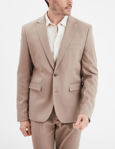 Veste de costume droite ajust&eacute;e taupe homme